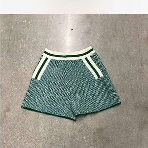 Maje Green Tweed Idda Shorts
